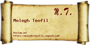 Melegh Teofil névjegykártya